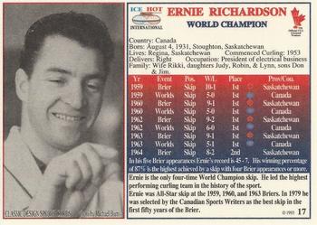 1993 Ice Hot International #17 Ernie Richardson Back